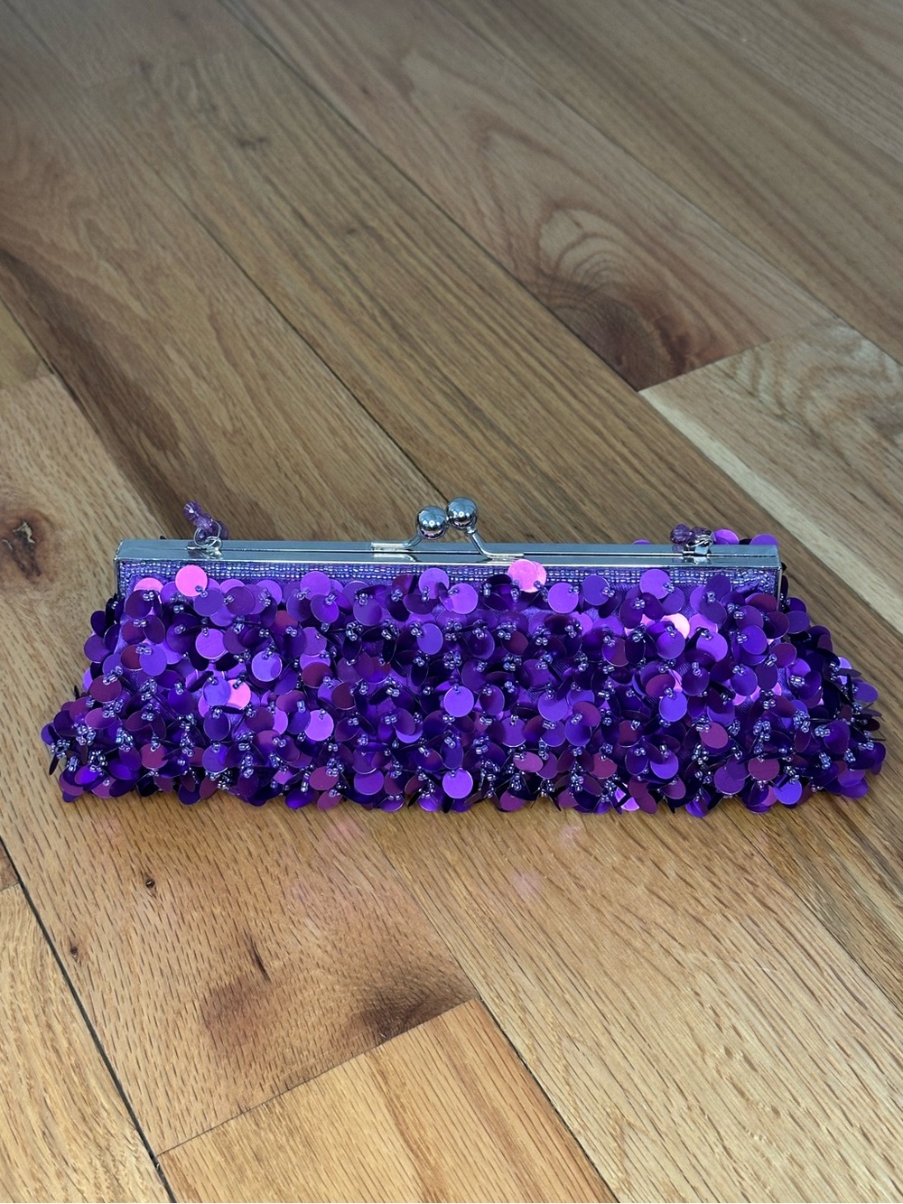 Sequined Purple Evening Clutch